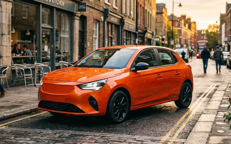 MG4 EV electric hatchback parked on a city street